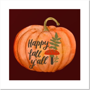 Happy Fall Y'all T-Shirt Pumpkin Love Fall Y'All Love Fall Posters and Art